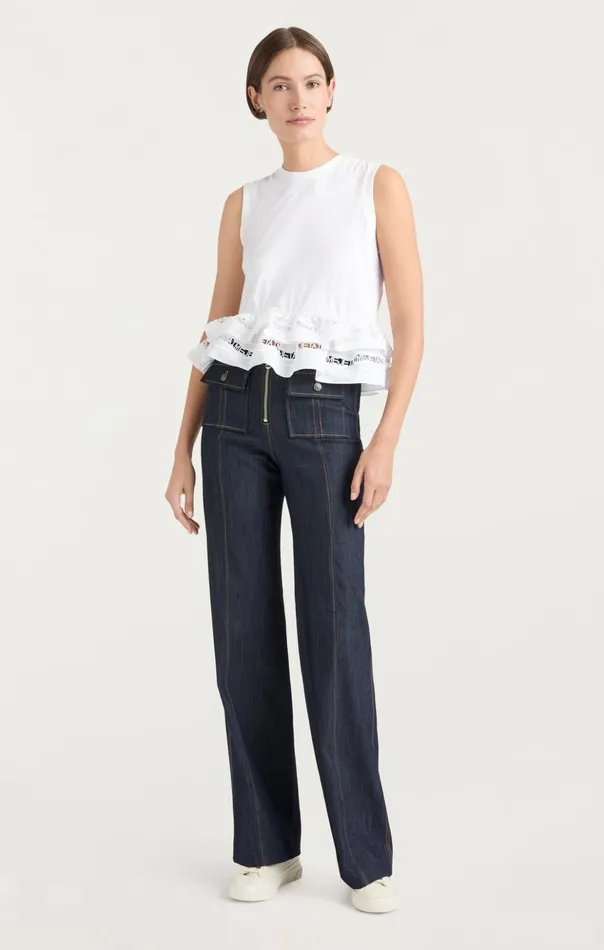 Women Cinq Sept Tank Tops and Camisoles Landri Top White