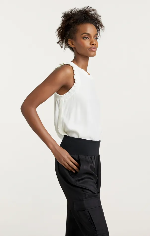 Women Cinq Sept Tank Tops and Camisoles Lenore Top Ivory