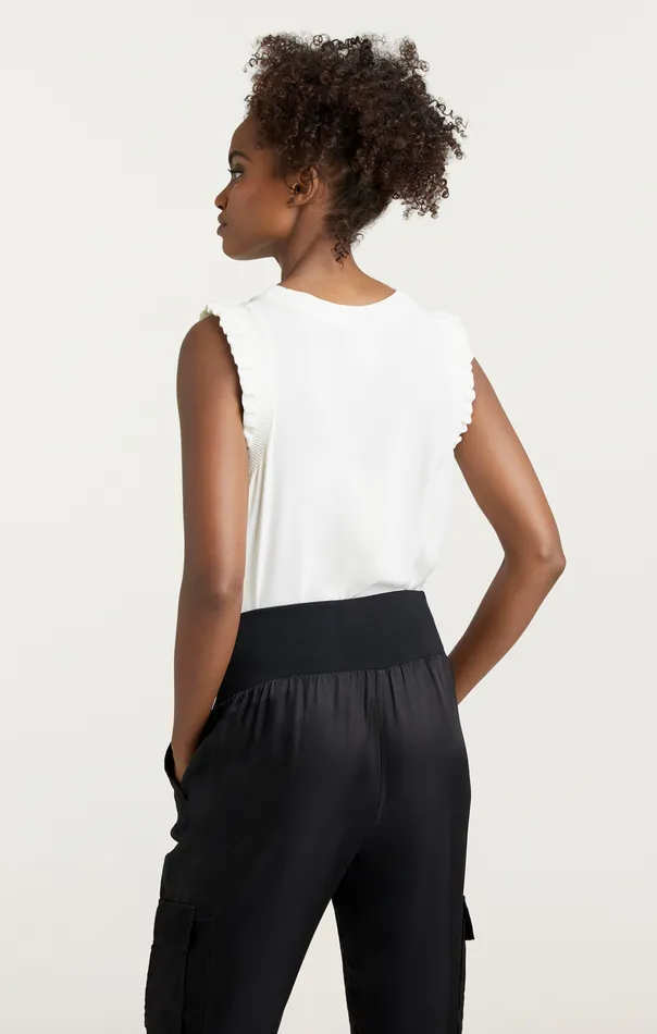 Women Cinq Sept Tank Tops and Camisoles Lenore Top Ivory