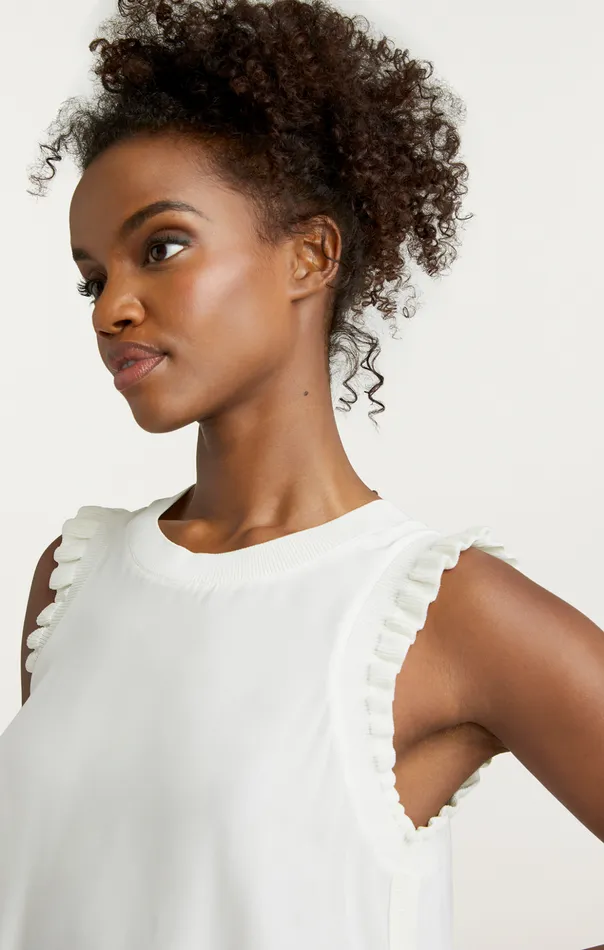 Women Cinq Sept Tank Tops and Camisoles Lenore Top Ivory
