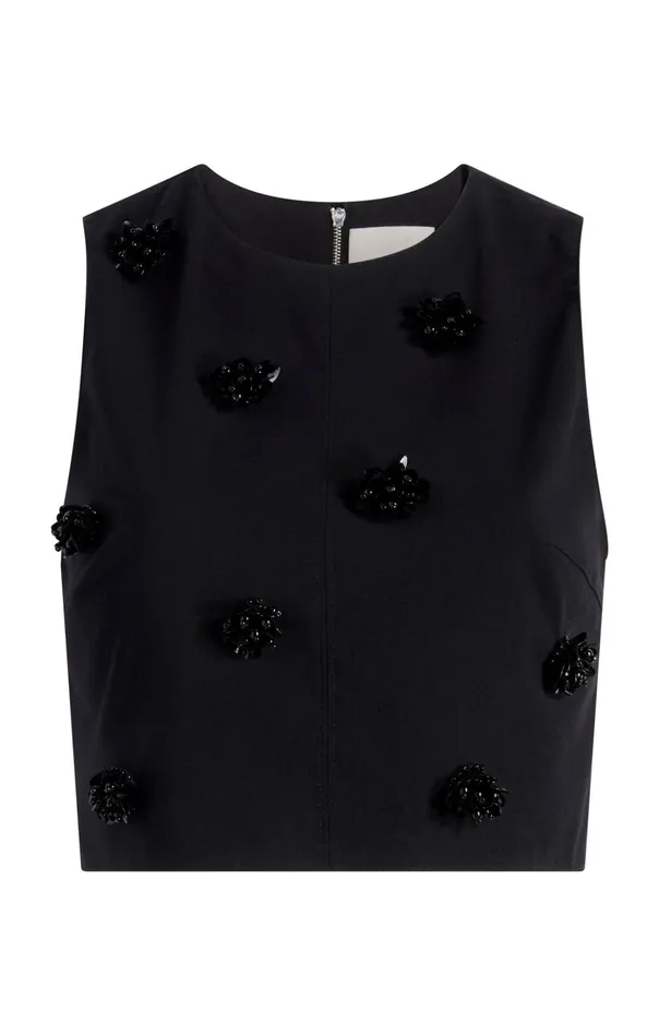 Women Cinq Sept Tank Tops and Camisoles Sequin Dot Abbie Top Blackblack