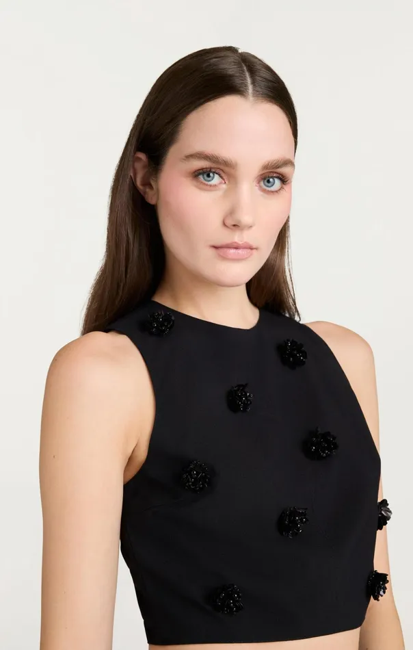 Women Cinq Sept Tank Tops and Camisoles Sequin Dot Abbie Top Blackblack