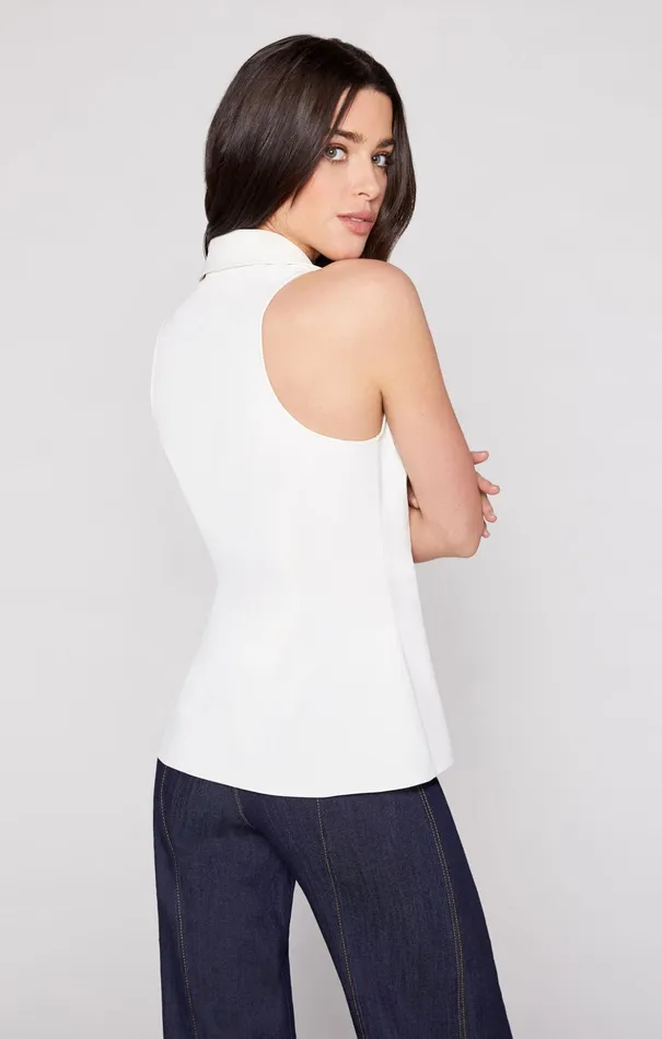 Women Cinq Sept Tank Tops and Camisoles Sleeveless Mckenna Top Ivory