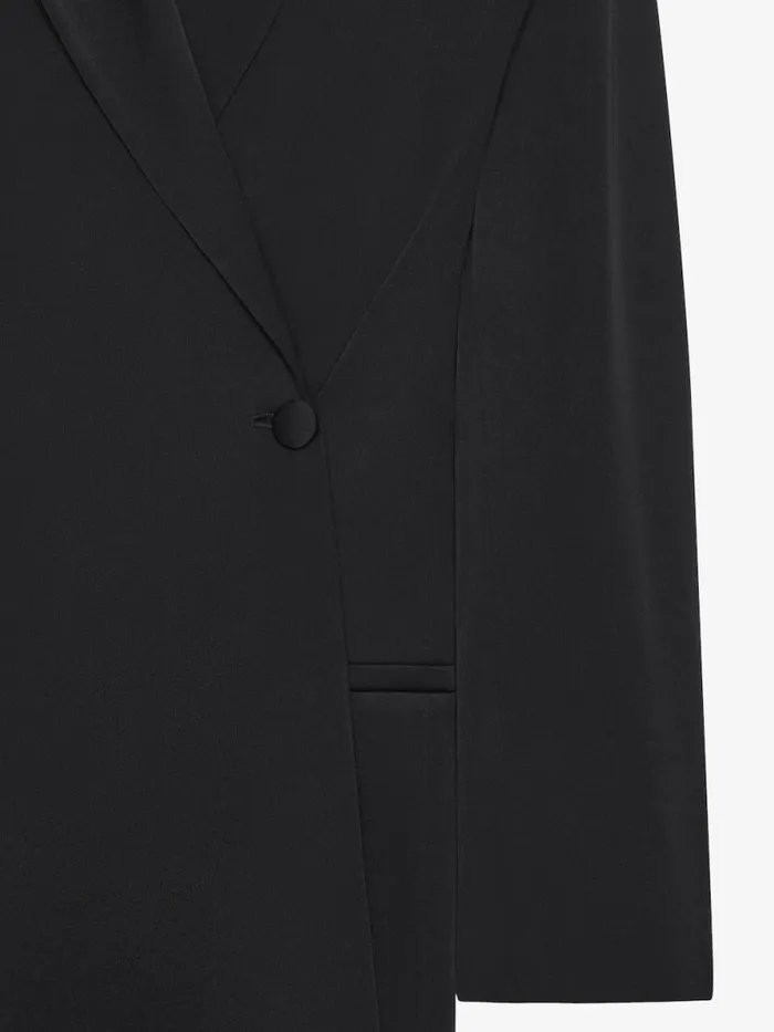 Women Coats and Jackets Givenchy Coat In Crepe And Satin Black
