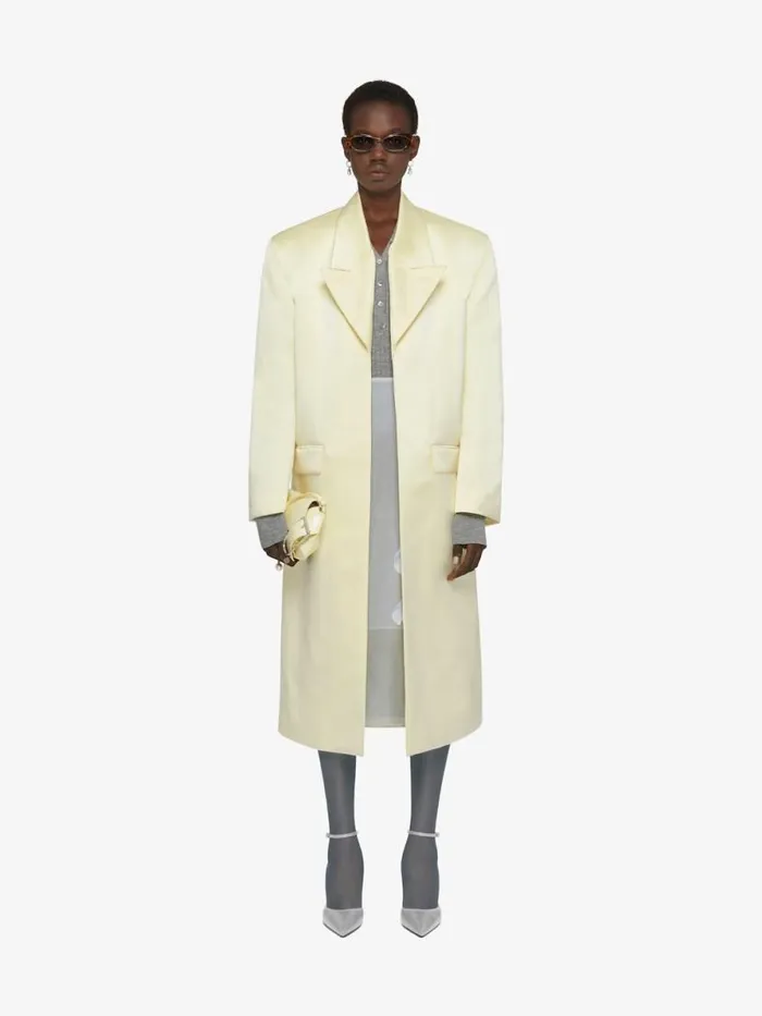 Women Coats and Jackets Givenchy Coat In Silk Satin Duchesse Butter