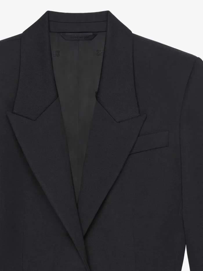 Women Coats and Jackets Givenchy Jacket In Wool With 4G Liquid Detail Black