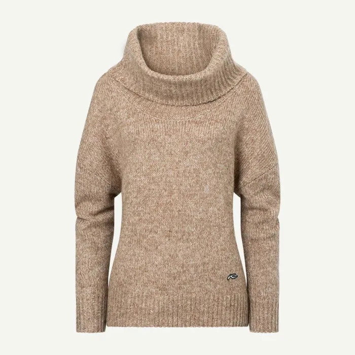 Women Cowl Neck Sweater Oxford Tan Melange KJUS Midlayers and Sweaters
