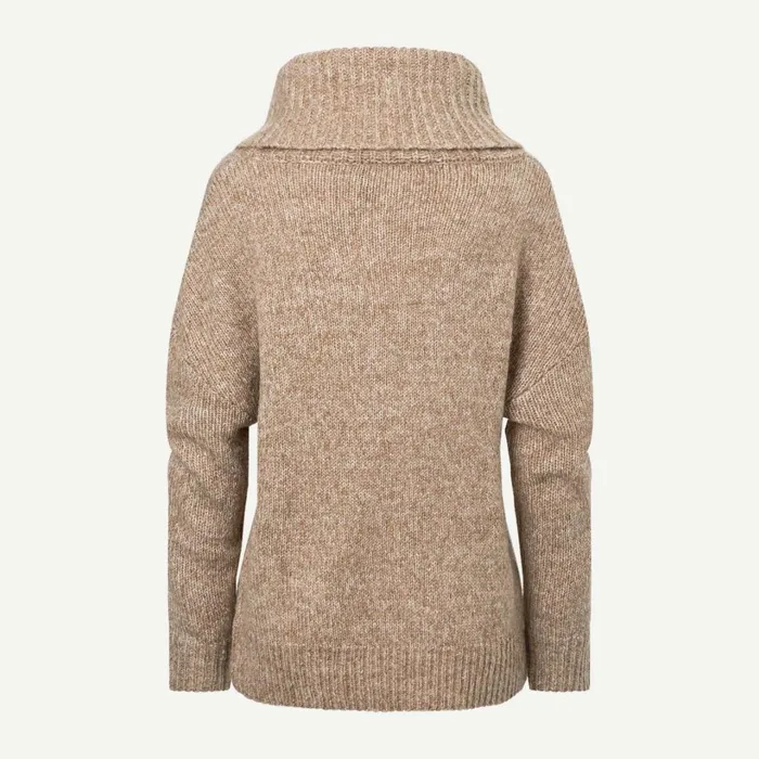 Women Cowl Neck Sweater Oxford Tan Melange KJUS Midlayers and Sweaters