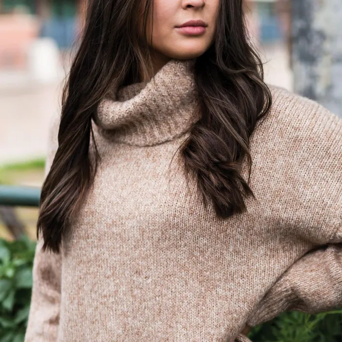 Women Cowl Neck Sweater Oxford Tan Melange KJUS Midlayers and Sweaters