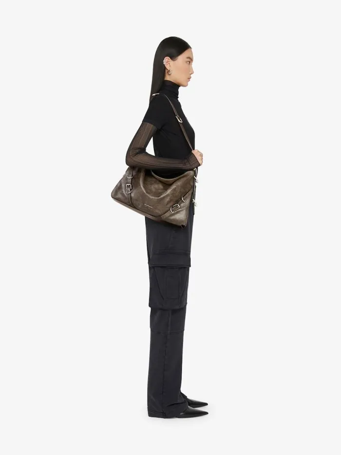 Women Crossbody Bags Givenchy Medium Voyou Bag In Aged Leather Walnut Brown Women Crossbody Bags Givenchy Medium Voyou Bag In Aged Leather Walnut Brown