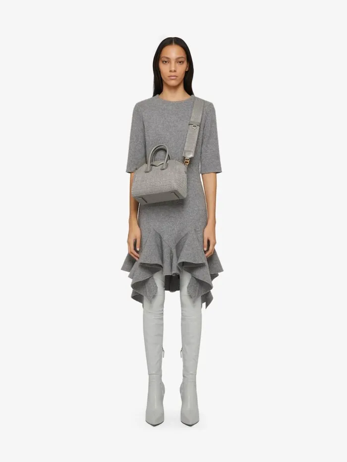 Women Crossbody Bags Givenchy Mini Antigona Bag In 4G Embroidered Canvas Stone Grey Women Crossbody Bags Givenchy Mini Antigona Bag In 4G Embroidered Canvas Stone Grey