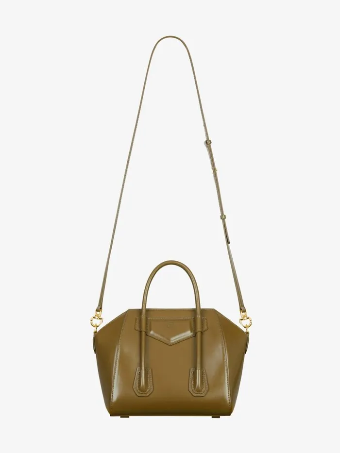 Women Crossbody Bags Givenchy Mini Antigona Lock Bag In Box Leather Dark Khaki Women Crossbody Bags Givenchy Mini Antigona Lock Bag In Box Leather Dark Khaki