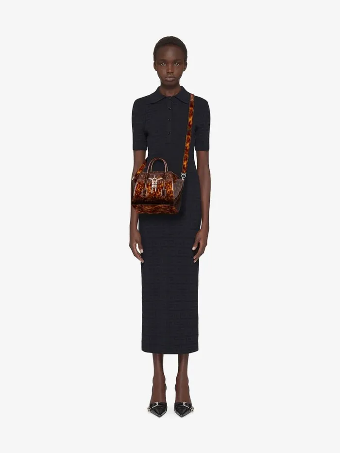 Women Crossbody Bags Givenchy Mini Antigona Lock Bag In Tortoiseshell Leather Blackbrown
