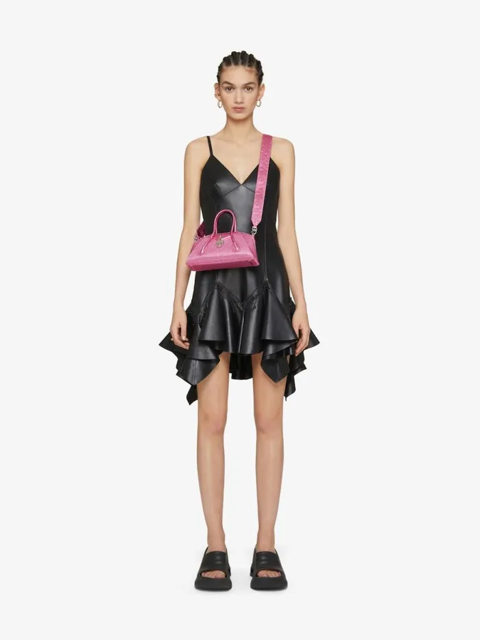 Women Crossbody Bags Givenchy Mini Antigona Stretch Bag In Satin And Strass Neon Pink Women Crossbody Bags Givenchy Mini Antigona Stretch Bag In Satin And Strass Neon Pink