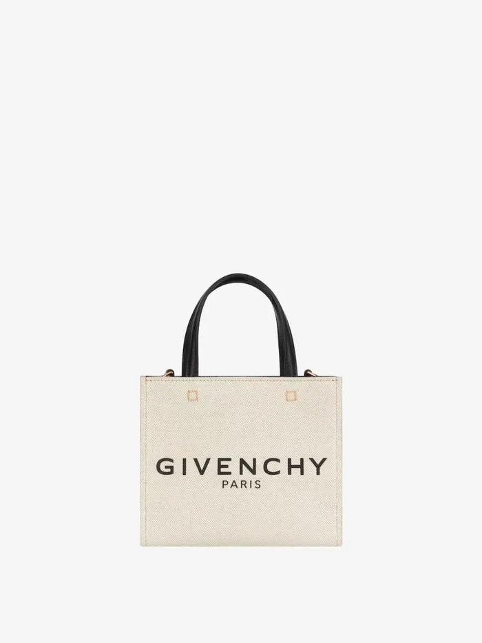 Women Crossbody Bags Givenchy Mini GTote Shopping Bag In Canvas Beigeblack