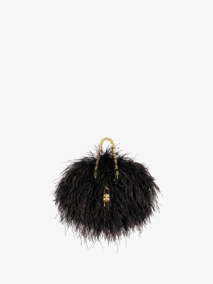 Women Crossbody Bags Givenchy Mini Kenny Bag In Silk With Feathers Black