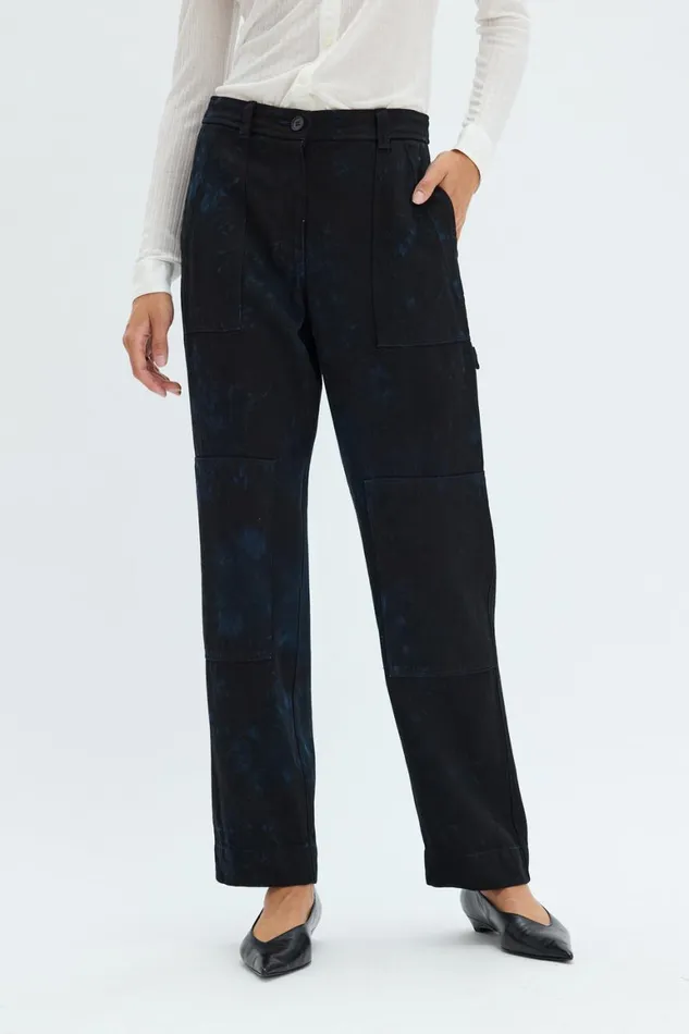 Women Dark Indigo Denim Work Pant Raquel Allegra Sweaters and Knits
