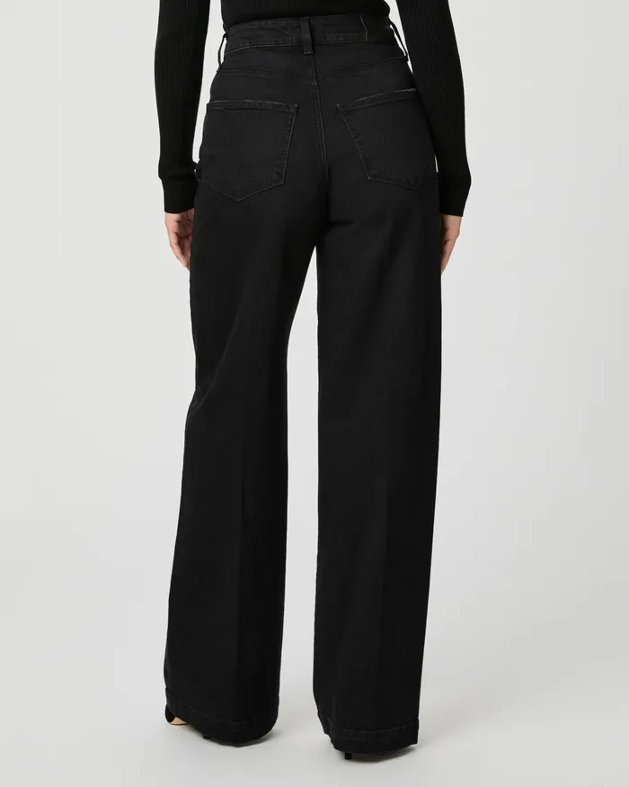 Women Denim PAIGE Flaunt Denim Ambition Wide Leg Jean 8211 Midnight Raven