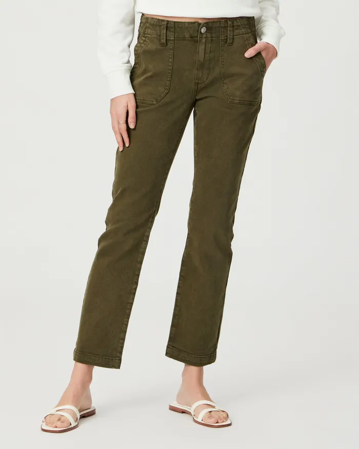 Women Denim PAIGE Mayslie Straight Ankle Pant 8211 Vintage Olive Meadow