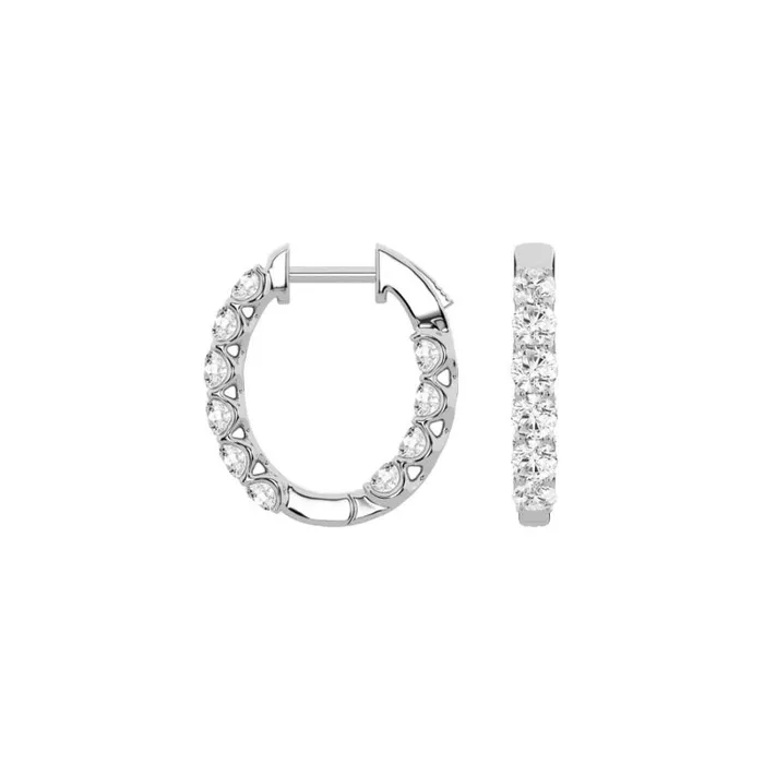Women Diamonds Badgley Mischka Small Diamond Hoop Earrings