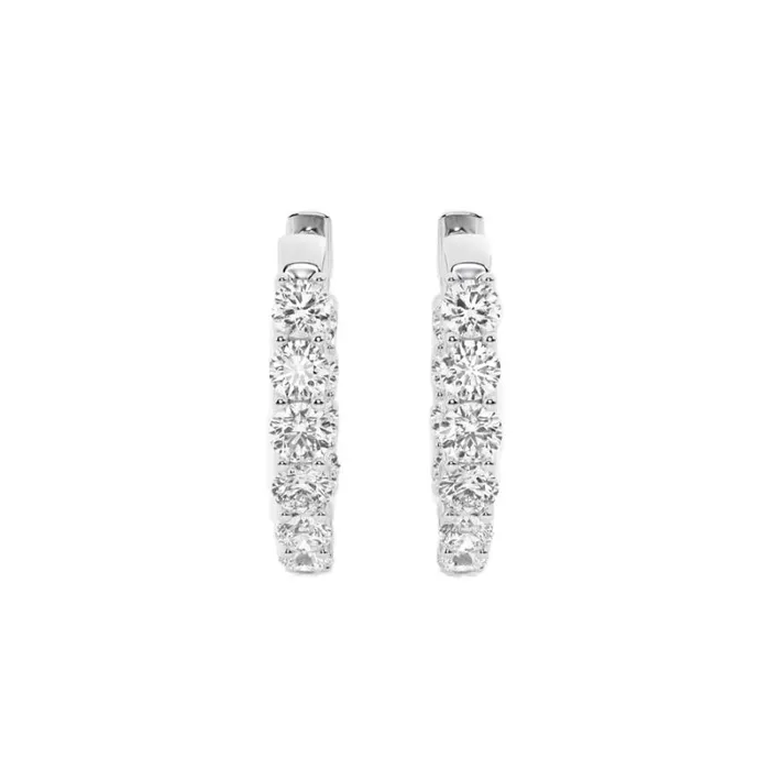 Women Diamonds Badgley Mischka Small Diamond Hoop Earrings
