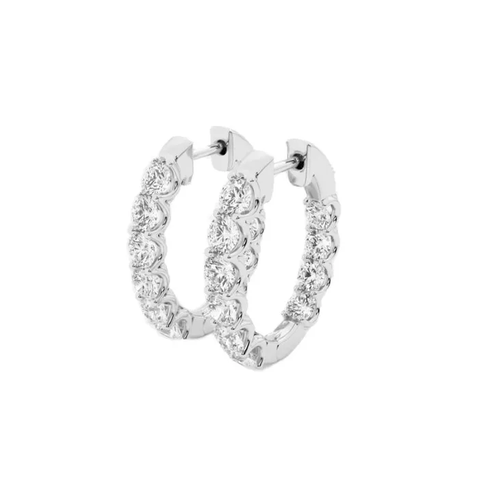 Women Diamonds Badgley Mischka Small Diamond Hoop Earrings