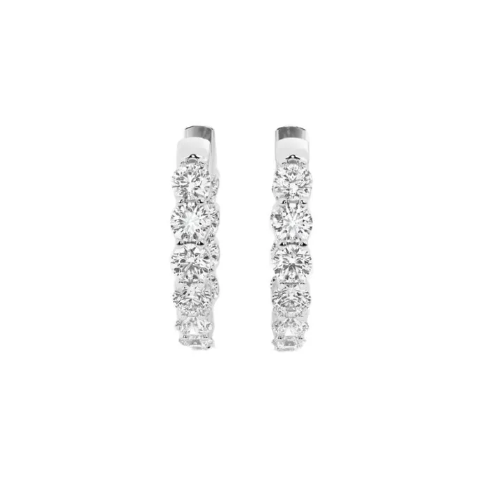 Women Diamonds Badgley Mischka Small Diamond Hoop Earrings
