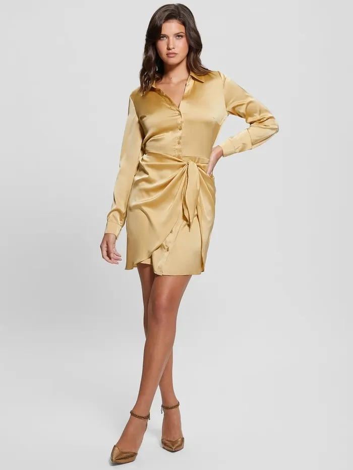 Women Dresses and Jumpsuits GUESS Eco Alya Dress Gold Multi
