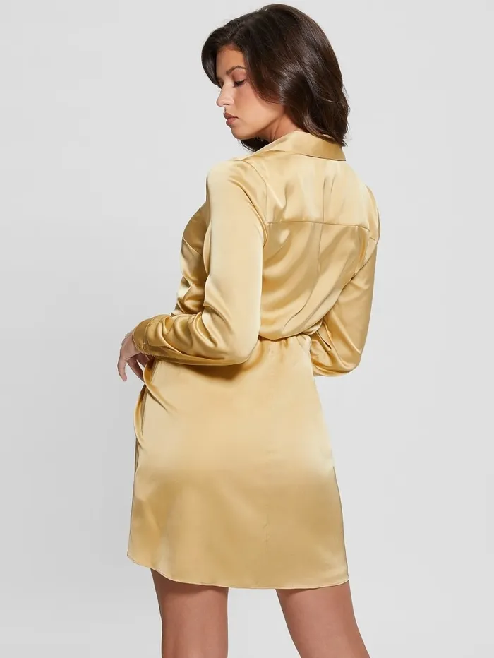 Women Dresses and Jumpsuits GUESS Eco Alya Dress Gold Multi Women Dresses and Jumpsuits GUESS Eco Alya Dress Gold Multi