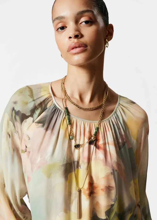 Women Dresses and Other Stories Flounced Maxi Dress Green Floral