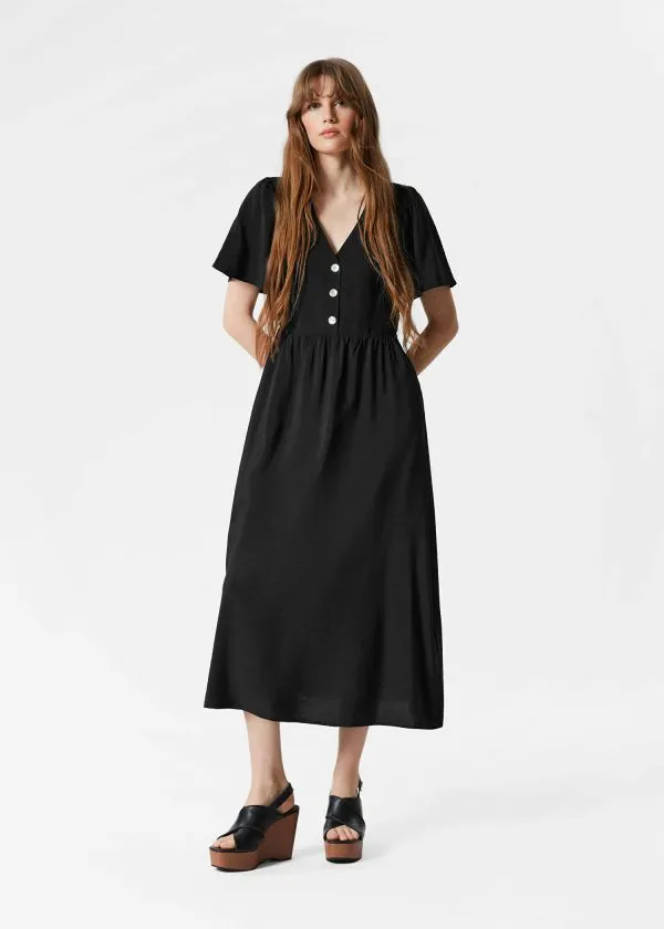 Women Dresses and Other Stories FlutterSleeve Midi Dress Black