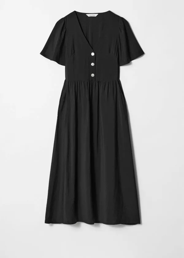 Women Dresses and Other Stories FlutterSleeve Midi Dress Black