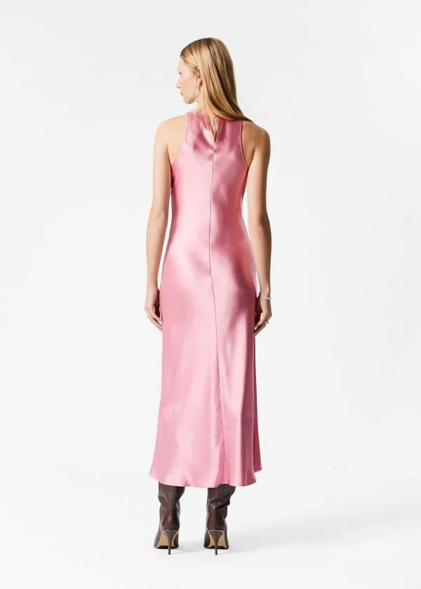 Women Dresses and Other Stories Sleeveless Satin Midi Dress Pink