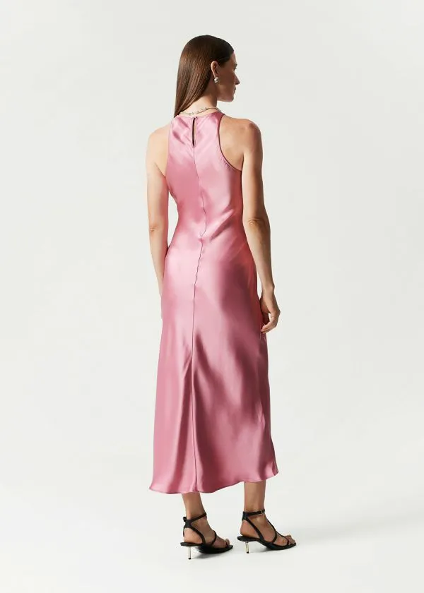 Women Dresses and Other Stories Slim Satin Midi Dress Rose