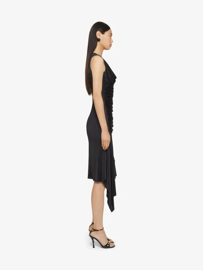 Women Dresses Givenchy Asymmetrical Draped Dress In Jersey Black