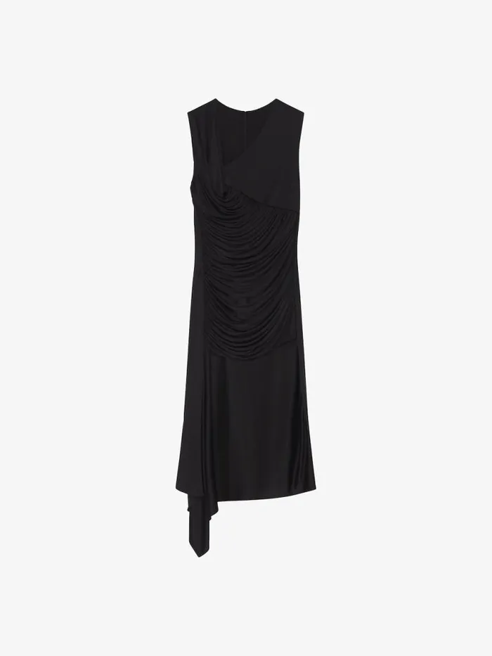 Women Dresses Givenchy Asymmetrical Draped Dress In Jersey Black