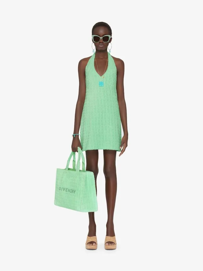 Women Dresses Givenchy Dress In 4G Cotton Towelling Aqua Green