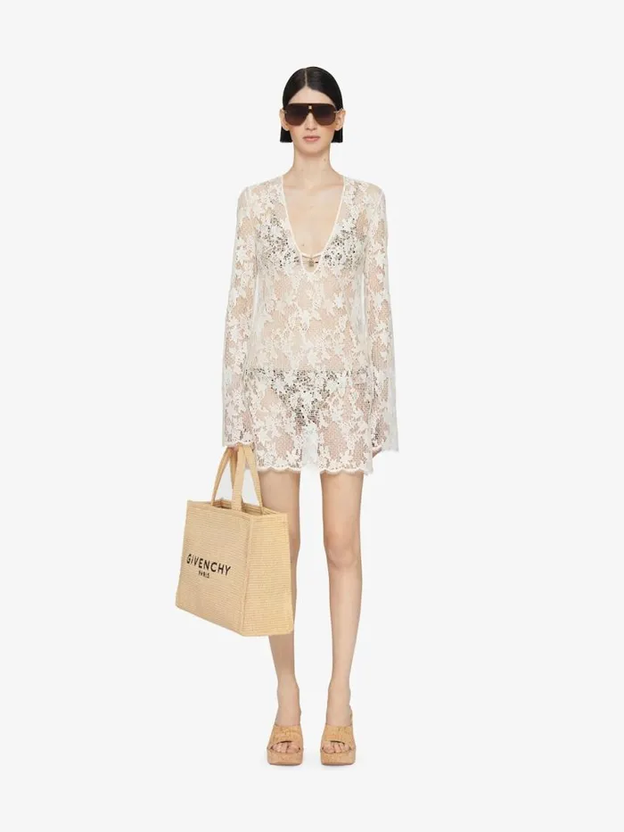 Women Dresses Givenchy Dress In Lace With 4G Detail Ecru