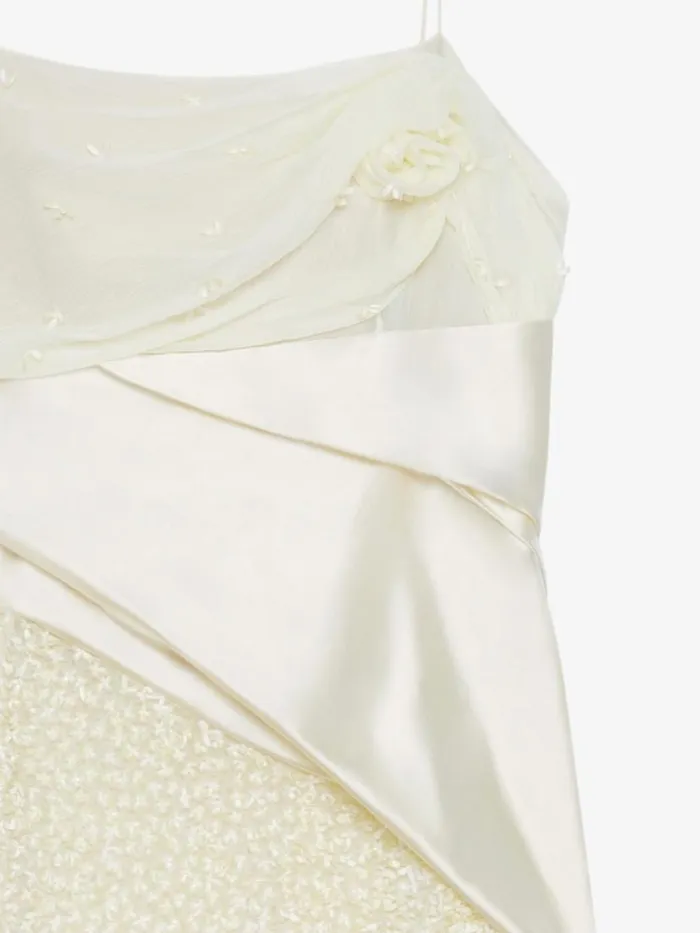 Women Dresses Givenchy Straps Dress In Silk Muslin With Embroidered Flowers Butter