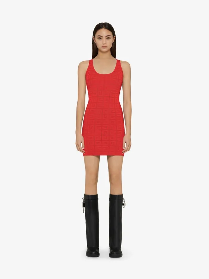 Women Dresses Givenchy Tank Top Dress In 4G Jacquard Red
