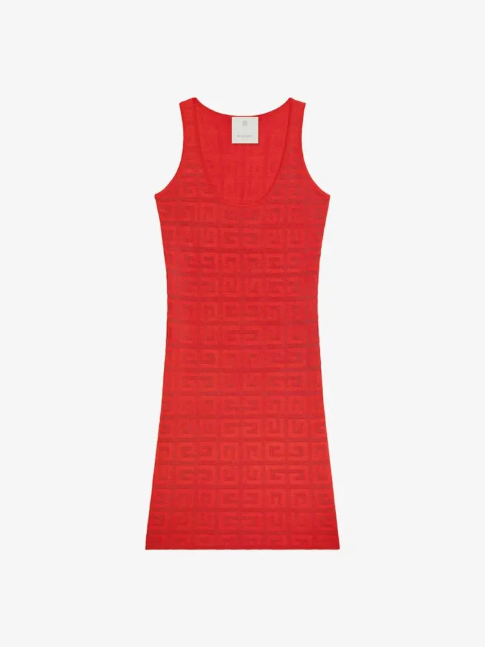 Women Dresses Givenchy Tank Top Dress In 4G Jacquard Red
