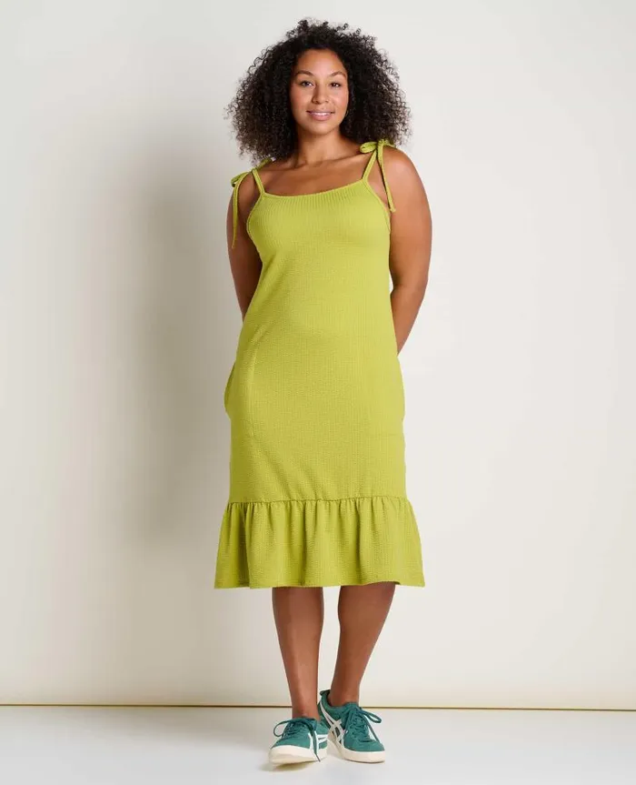 Women Dresses Toad and Co Dandelion Midi Dress Lime Texture