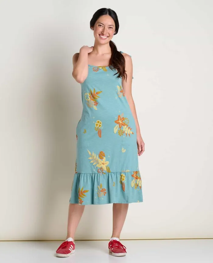 Women Dresses Toad and Co Dandelion Midi Dress Mineral Lg Floral Print
