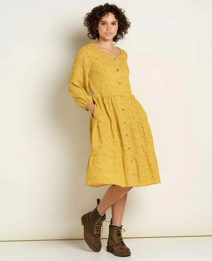 Women Dresses Toad and Co Manzana Tiered Long Sleeve Dress Pike Ditsy Print