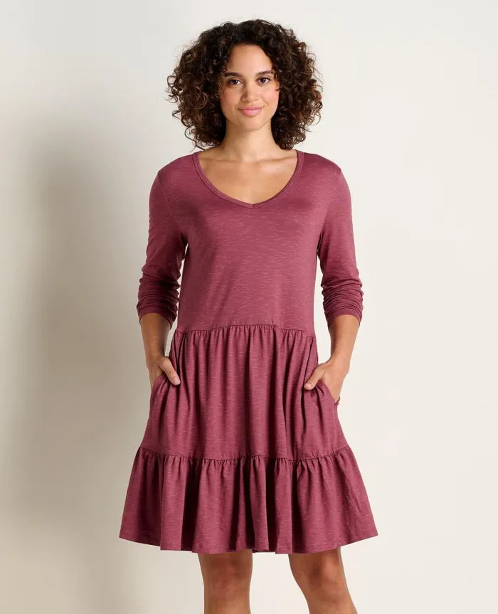 Women Dresses Toad and Co Marley Tiered Long Sleeve Dress Wild Ginger