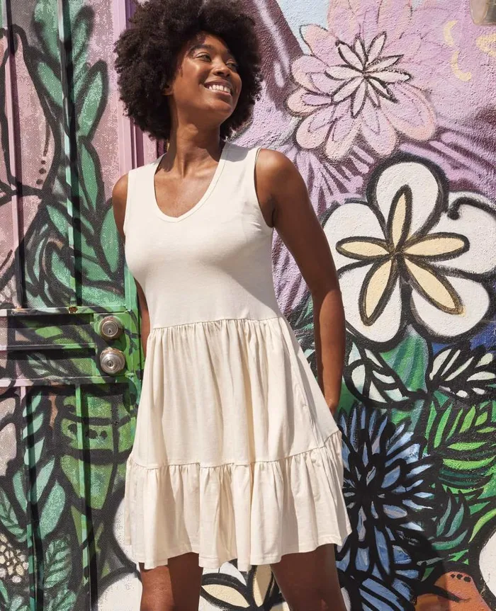 Women Dresses Toad and Co Marley Tiered Sleeveless Dress Salt