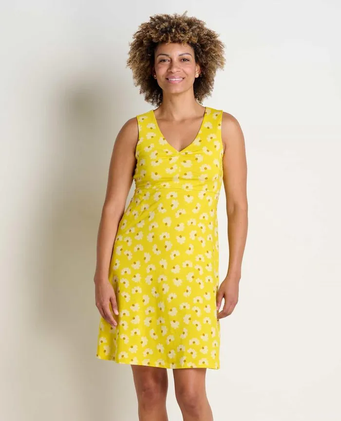 Women Dresses Toad and Co Rosemarie Sleeveless Dress Sulphur Half Daisy Print Women Dresses Toad and Co Rosemarie Sleeveless Dress Sulphur Half Daisy Print