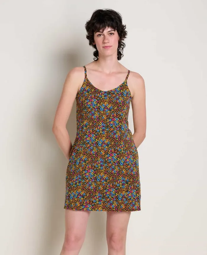 Women Dresses Toad and Co Sunkissed Skort Dress Black Micro Floral Print