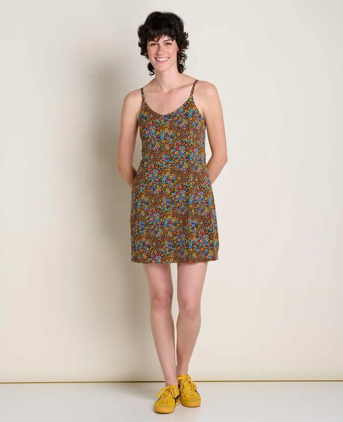 Women Dresses Toad and Co Sunkissed Skort Dress Black Micro Floral Print