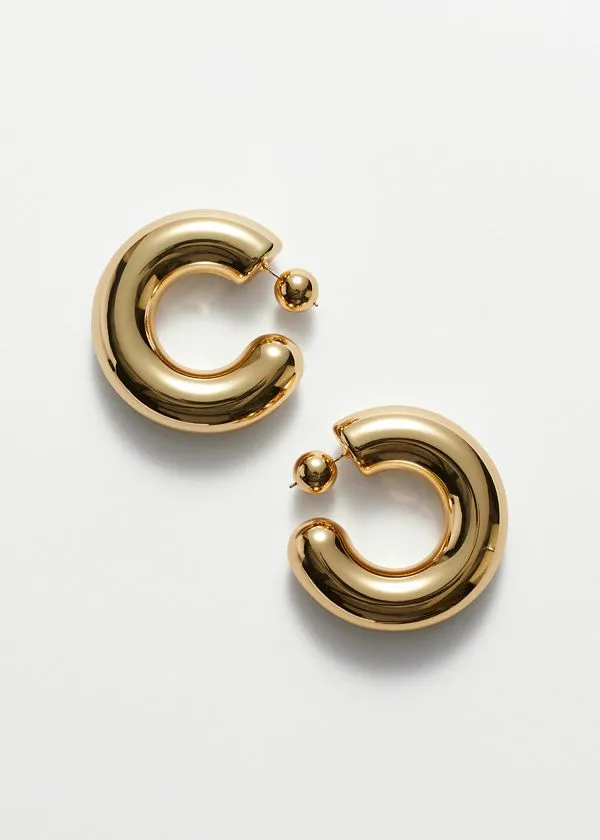 Women Earrings and Other Stories Big Chunky Hoops Gold